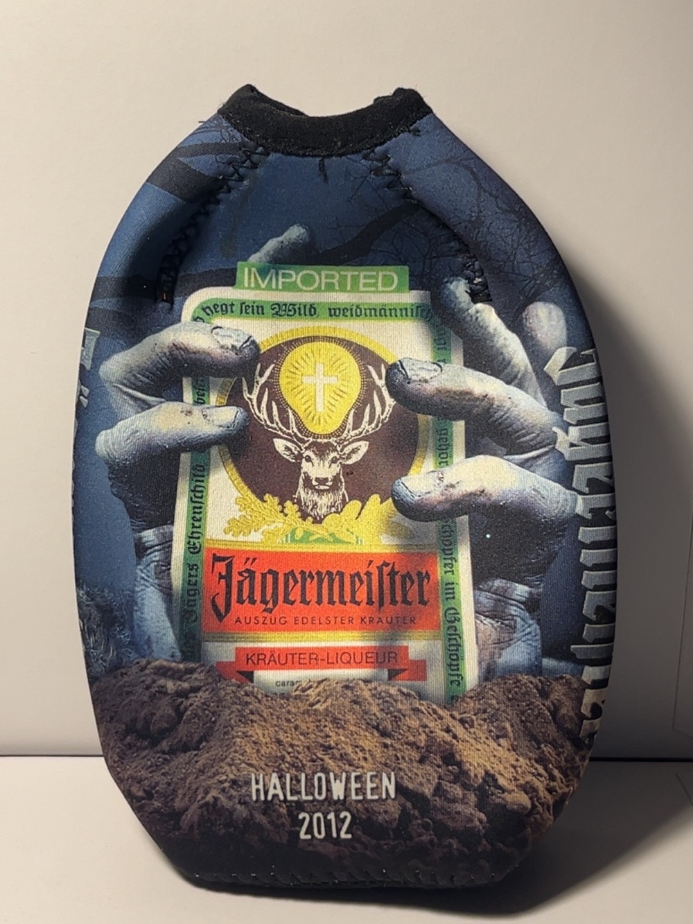 Jagermeister Blue Halloween 2012 Neoprene Bottle Cooler